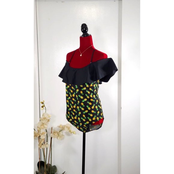 Mrs. Spicy Women's Sexy Cute design One-piece Black Pineapple Swimwear XL 1089 - Picture 2 of 11